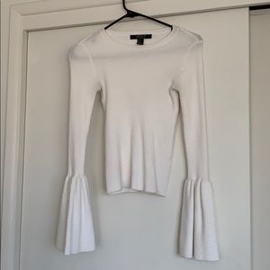 White Bell Sleeve Sweater